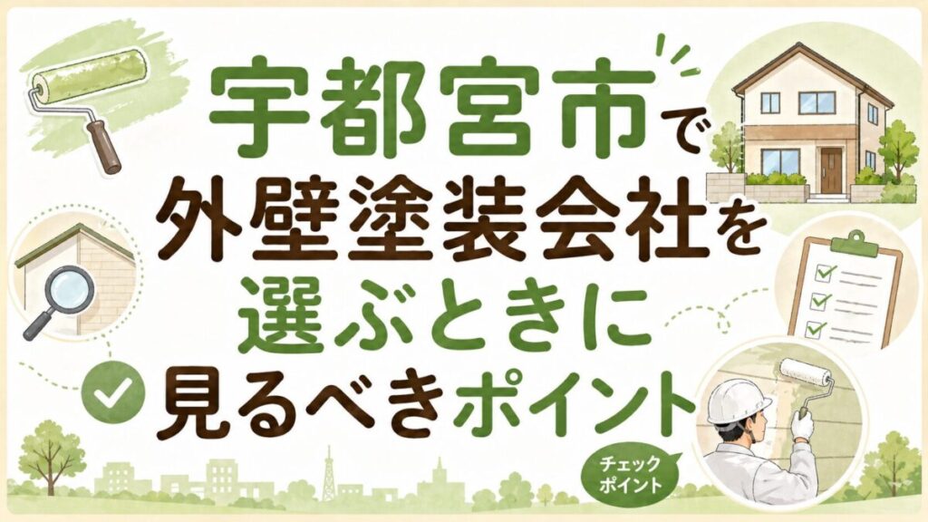 宇都宮市で外壁塗装を選ぶ時のポイントという文字が書いてあるサムネイルです