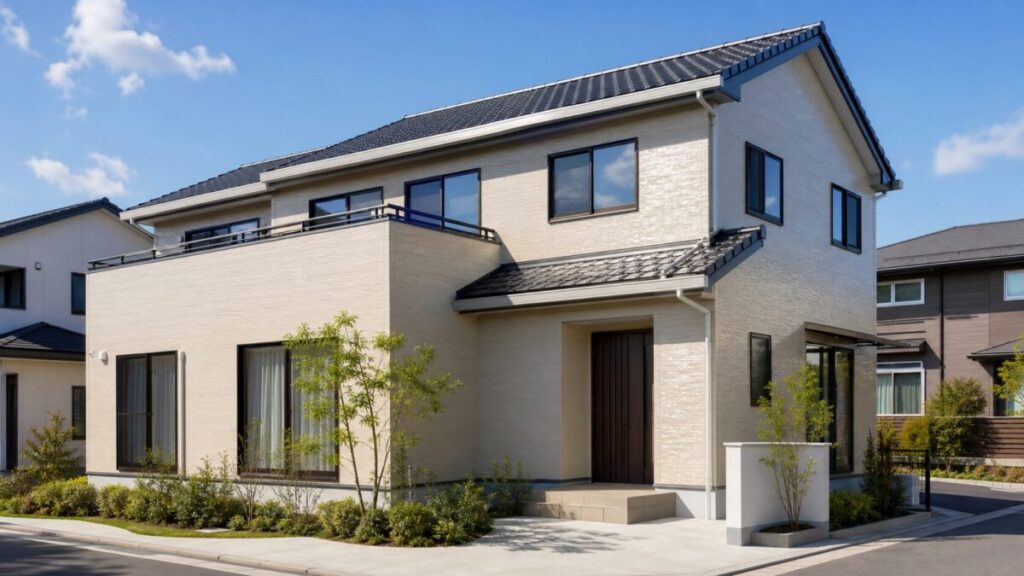 艶あり塗料で新築のような光沢のある仕上がりになった戸建て住宅